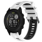 For Garmin Descent G1 Sports Two-Color Silicone Watch Band(White+Black)