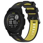 For Garmin Descent G1 Sports Two-Color Silicone Watch Band(Black+Yellow)