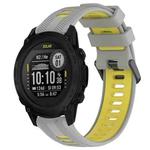 For Garmin Descent G1 Sports Two-Color Silicone Watch Band(Grey+Yellow)