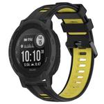 For Garmin Instinct 2 Solar Sports Two-Color Silicone Watch Band(Black+Yellow)