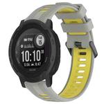 For Garmin Instinct 2 Solar Sports Two-Color Silicone Watch Band(Grey+Yellow)