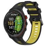 For Garmin Approach S70 47mm Sports Two-Color Silicone Watch Band(Black+Yellow)