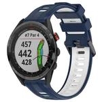 For Garmin Approach S62 Sports Two-Color Silicone Watch Band(Midnight Blue+White)