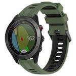 For Garmin Approach S60 Sports Two-Color Silicone Watch Band(Army Green+Black)
