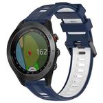 For Garmin Approach S60 Sports Two-Color Silicone Watch Band(Midnight Blue+White)