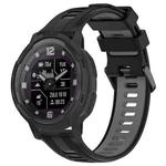 For Garmin Instinct Crossover Sports Two-Color Silicone Watch Band(Black+Grey)