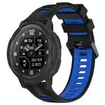 For Garmin Instinct Crossover Sports Two-Color Silicone Watch Band(Black+Blue)