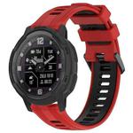 For Garmin Instinct Crossover Sports Two-Color Silicone Watch Band(Red+Black)