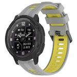 For Garmin Instinct Crossover Sports Two-Color Silicone Watch Band(Grey+Yellow)