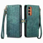 For Samsung Galaxy C55 Geometric Zipper Wallet Side Buckle Leather Phone Case(Green)