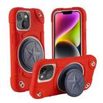 For iPhone 14  Shield PC Hybrid Silicone Phone Case(Red)
