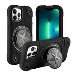 For iPhone 13 Pro Max Shield PC Hybrid Silicone Phone Case(Black)