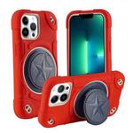 For iPhone 13 Pro Max Shield PC Hybrid Silicone Phone Case(Red)
