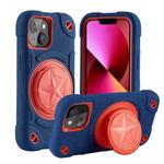 For iPhone 13 Shield PC Hybrid Silicone Phone Case(Navy+Red)