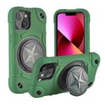 For iPhone 13 Shield PC Hybrid Silicone Phone Case(Dark Green+Black)