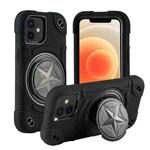 For iPhone 12 Shield PC Hybrid Silicone Phone Case(Black)