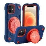For iPhone 12 Shield PC Hybrid Silicone Phone Case(Navy+Red)