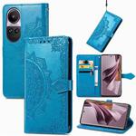 For OPPO Reno10 Pro 5G Mandala Flower Embossed Leather Phone Case(Blue)
