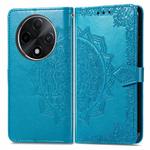 For OPPO A3 Pro Mandala Flower Embossed Leather Phone Case(Blue)