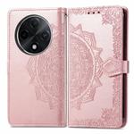 For OPPO A3 Pro Mandala Flower Embossed Leather Phone Case(Rose Gold)