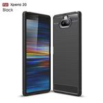 Brushed Texture Carbon Fiber TPU Case for Sony Xperia 20(Black)