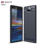 Brushed Texture Carbon Fiber TPU Case for Sony Xperia 20(Navy Blue)