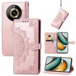 For Realme 11 Pro+ Mandala Flower Embossed Leather Phone Case(Rose  Gold)