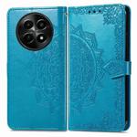 For  Realme 12 Mandala Flower Embossed Leather Phone Case(Blue)