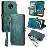 For Nokia G50 5G Geometric Zipper Wallet Side Buckle Leather Phone Case(Green)