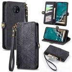 For Nokia G50 5G Geometric Zipper Wallet Side Buckle Leather Phone Case(Black)