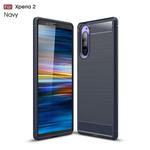 Brushed Texture Carbon Fiber TPU Case for Sony Xperia 2(Navy Blue)