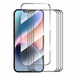 For iPhone 15 Plus 5pcs ENKAY Full Glue High Aluminum-silicon Tempered Glass Film