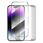 For iPhone 15 Pro 5pcs ENKAY Full Glue High Aluminum-silicon Tempered Glass Film