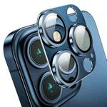 For iPhone 15 Pro / 15 Pro Max ENKAY Anti-reflection Camera Lens Aluminium Alloy Tempered Glass Film(Dark Blue)