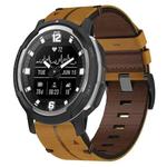 For Garmin Instinct Crossover 22mm Leather Texture Watch Band(Brown)