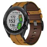 For Garmin Approach S62 22mm Leather Texture Watch Band(Brown)