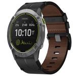 For Garmin Enduro 26mm Leather Texture Watch Band(Black)