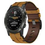 For Garmin D2 Delta PX 26mm Leather Texture Watch Band(Brown)