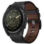 For Garmin Tactix 7 AMOLED 26mm Leather Textured Watch Band(Black)