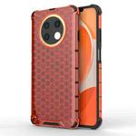 For Huawei Y91 Shockproof Honeycomb Phone Case(Red)