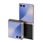 For Samsung Galaxy Z Flip7 5G Electroplating Transparent Shockproof Phone Case(Rose Gold)