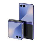 For Samsung Galaxy Z Flip7 5G Electroplating Transparent Shockproof Phone Case(Blue)