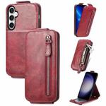 For Samsung Galaxy S23 FE 5G Zipper Wallet Vertical Flip Leather Phone Case(Red)