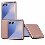 For Samsung Galaxy Z Flip7 5G Skin Feel Electroplating PC Shockproof Phone Case(Pink)