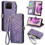 For Xiaomi Redmi Note 12S Geometric Zipper Wallet Side Buckle Leather Phone Case(Purple)