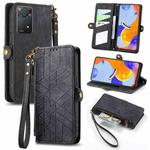 For Redmi Note 11 Pro 4G Geometric Zipper Wallet Side Buckle Leather Phone Case(Black)