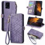 For Xiaomi F5 5G Geometric Zipper Wallet Side Buckle Leather Phone Case(Purple)