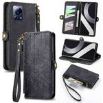 For Xiaomi Civi 2 Geometric Zipper Wallet Side Buckle Leather Phone Case(Black)