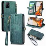 For Xiaomi 11T Geometric Zipper Wallet Side Buckle Leather Phone Case(Green)