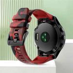 For Garmin Instinct 2X Solar 26mm Camouflage Silicone Watch Band(Camouflage Red)